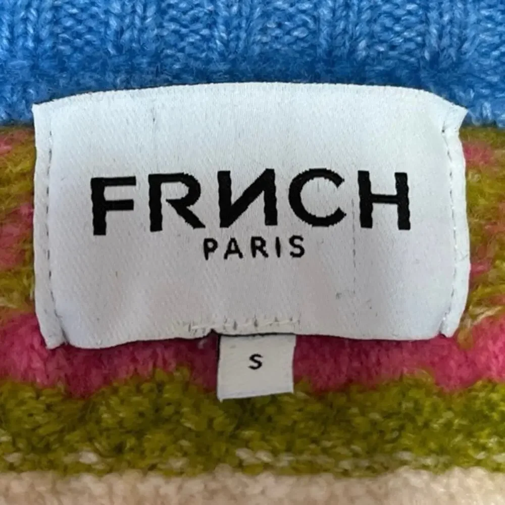 FRNCH PARIS Wendy Multicolor Rainbow Striped Sleeveless Knit Sweater Vest Top S